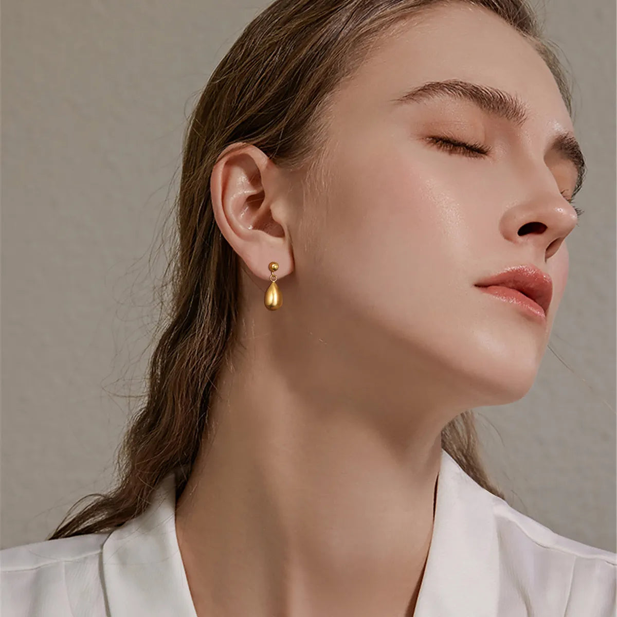 1 Pair Casual Simple Style Roman Style Geometric Plating Stainless Steel Gold Plated Drop Earrings