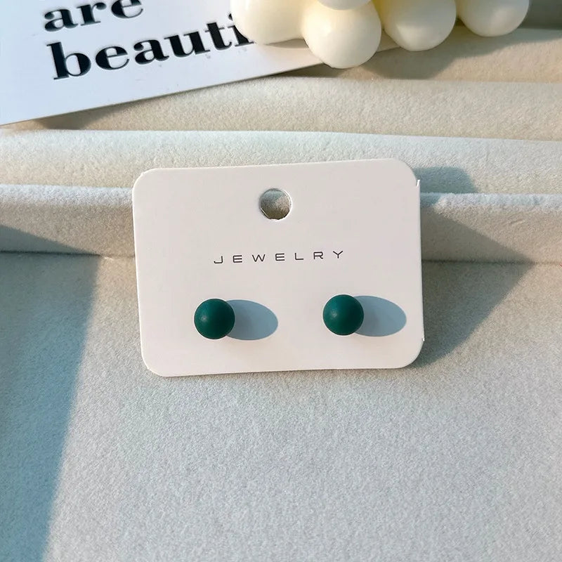 1 Pair Casual Simple Style Round Alloy Ear Studs