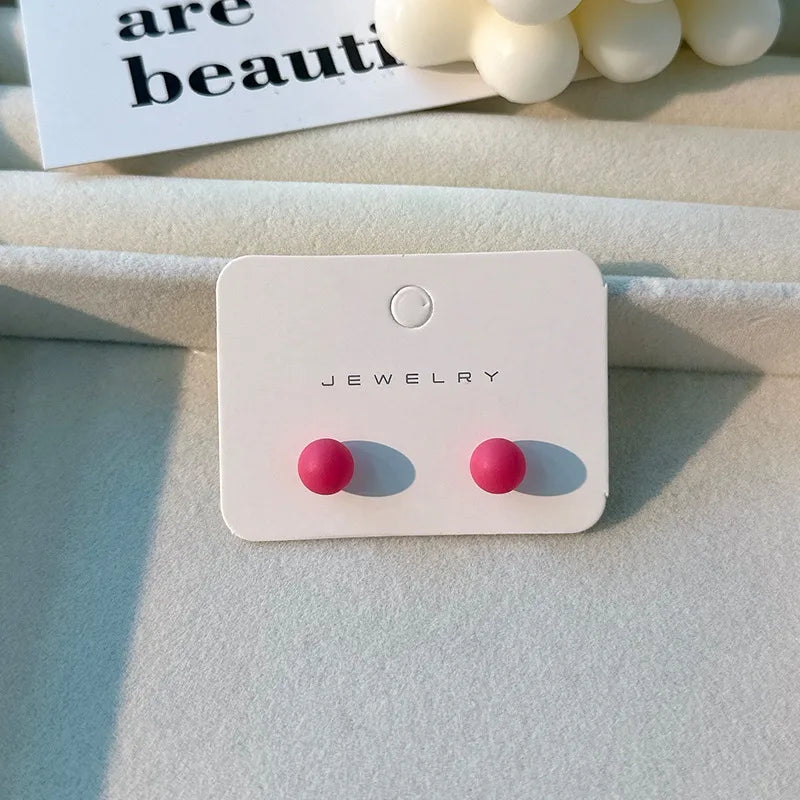 1 Pair Casual Simple Style Round Alloy Ear Studs