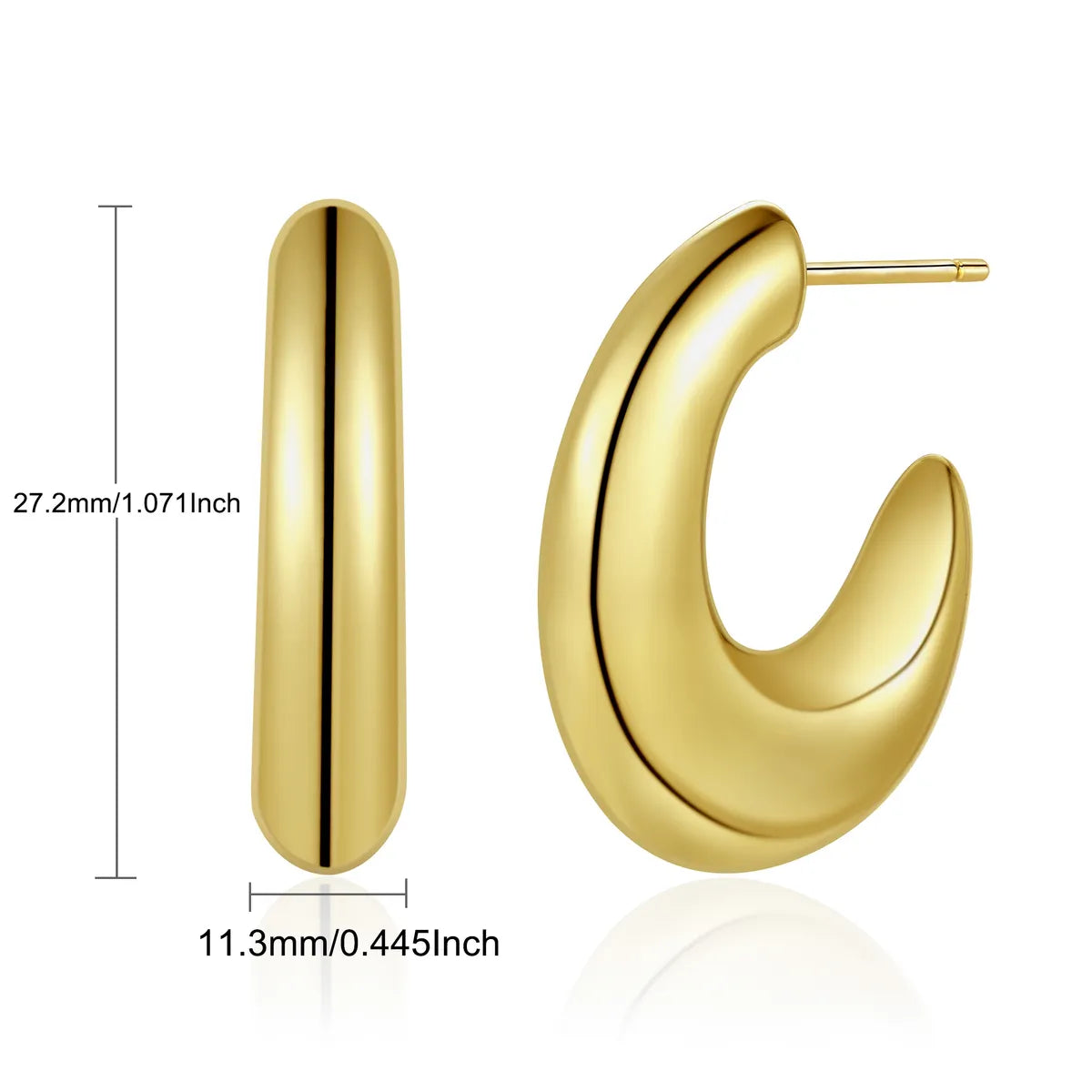 1 Pair Casual Simple Style Round Copper 18K Gold Plated Hoop Earrings