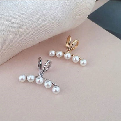 1 Pair Casual Simple Style Round Inlay Alloy Pearl Ear Cuffs