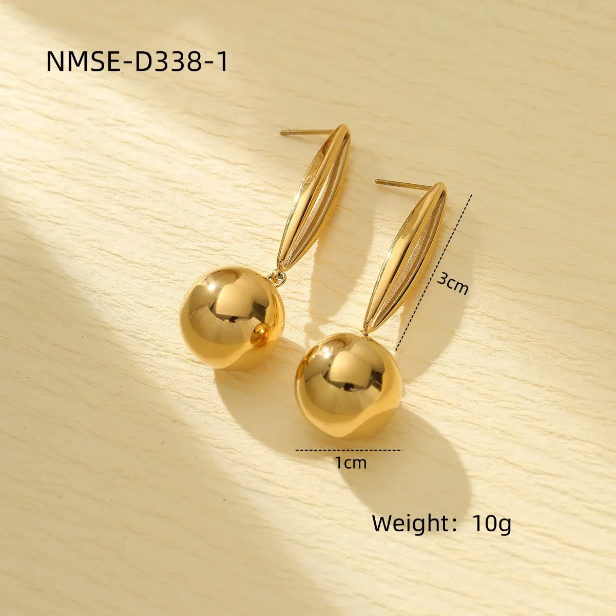 1 Pair Casual Simple Style Round Plating 304 Stainless Steel Drop Earrings