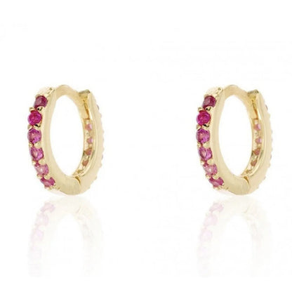 1 Pair Casual Simple Style Round Plating Inlay Copper Zircon Gold Plated Silver Plated Earrings