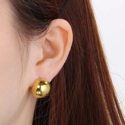 1 Pair Casual Simple Style Semicircle 304 Stainless Steel 18K Gold Plated Ear Studs