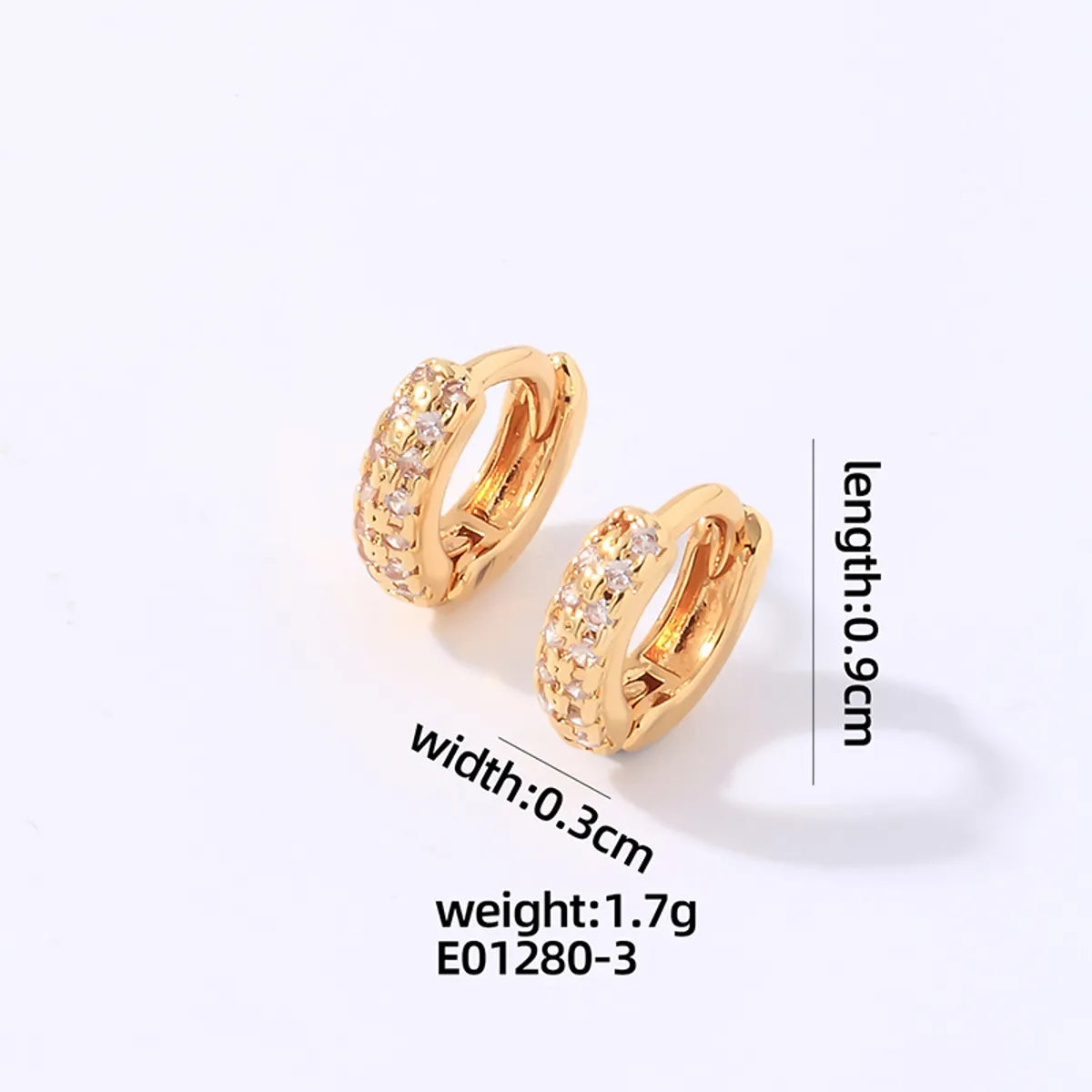 1 Pair Casual Simple Style Shiny Round Plating Inlay Copper Zircon Earrings