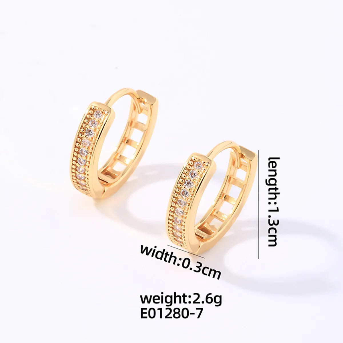 1 Pair Casual Simple Style Shiny Round Plating Inlay Copper Zircon Earrings