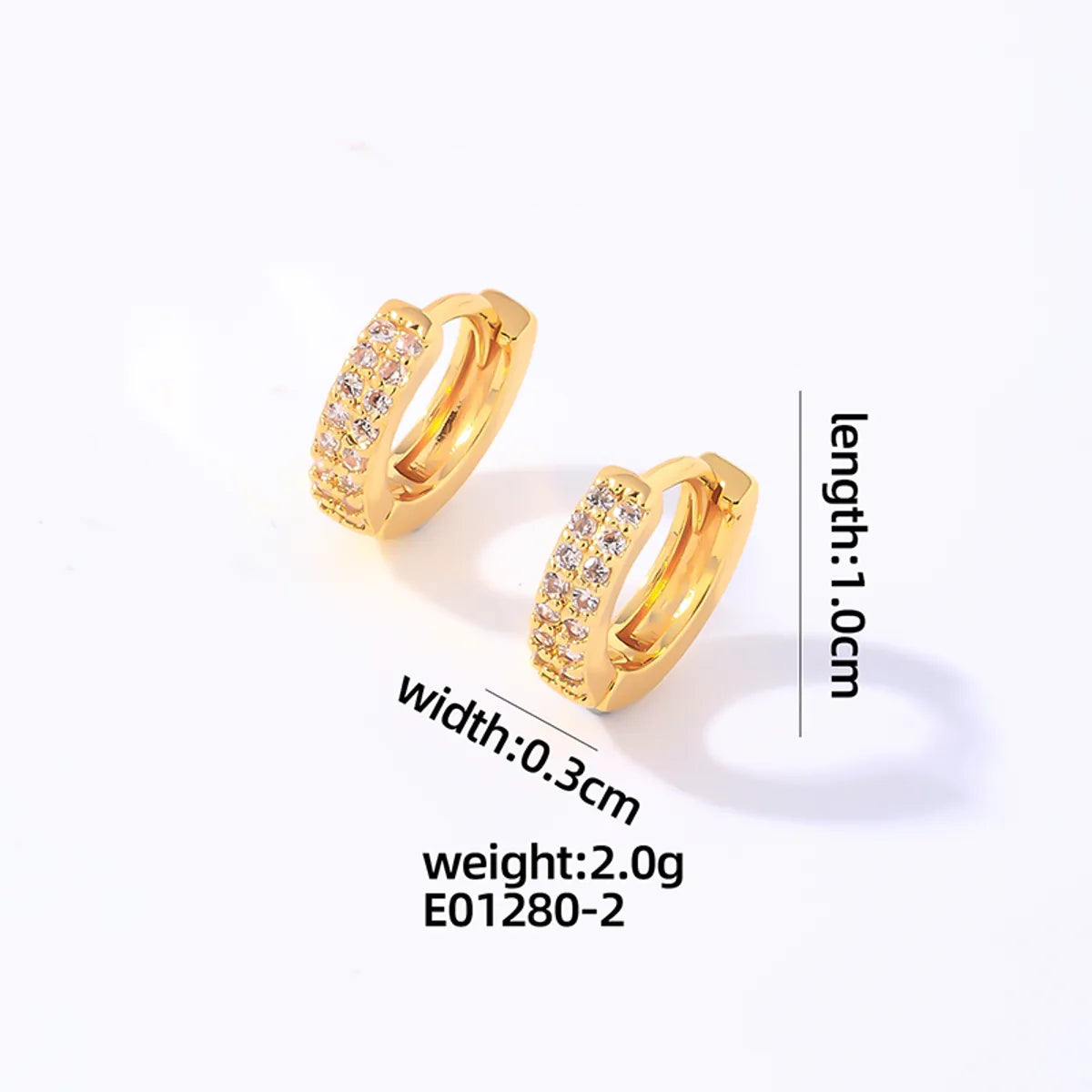 1 Pair Casual Simple Style Shiny Round Plating Inlay Copper Zircon Earrings