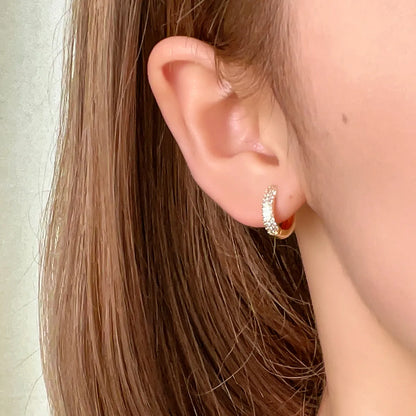 1 Pair Casual Simple Style Shiny Round Plating Inlay Copper Zircon Earrings