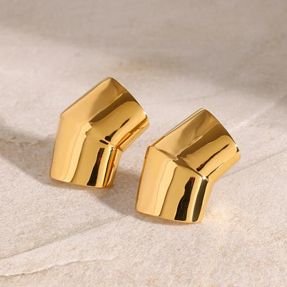 1 Pair Casual Simple Style Solid Color 304 Stainless Steel Ear Studs