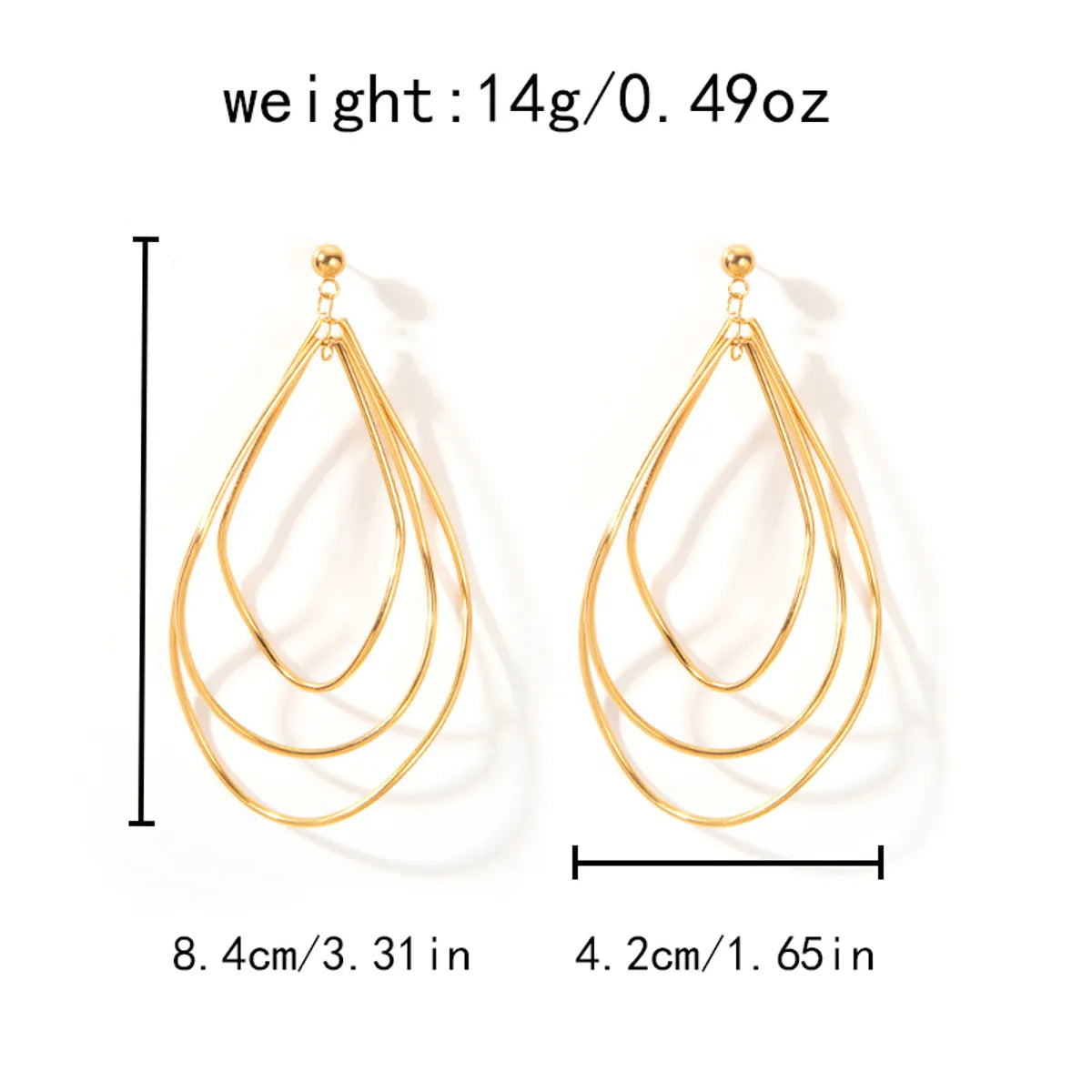 1 Pair Casual Simple Style Solid Color Plating 304 Stainless Steel 14K Gold Plated Earrings