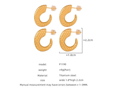 1 Pair Casual Simple Style Solid Color Plating Carving Titanium Steel 18k Gold Plated Ear Studs