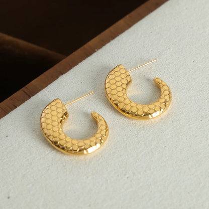 1 Pair Casual Simple Style Solid Color Plating Carving Titanium Steel 18k Gold Plated Ear Studs