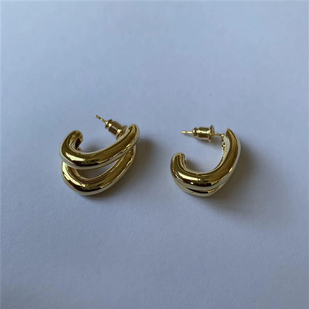 1 Pair Casual Simple Style Solid Color Plating Copper Gold Plated Silver Plated Ear Studs