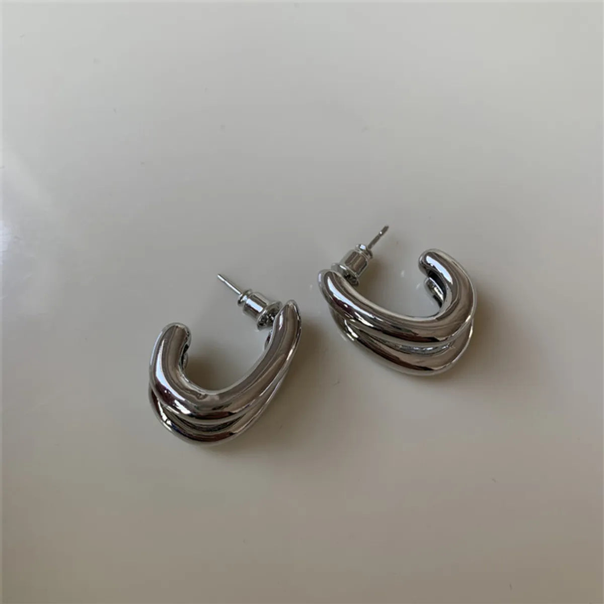 1 Pair Casual Simple Style Solid Color Plating Copper Gold Plated Silver Plated Ear Studs