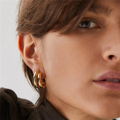 1 Pair Casual Simple Style Solid Color Plating Copper Gold Plated Silver Plated Ear Studs