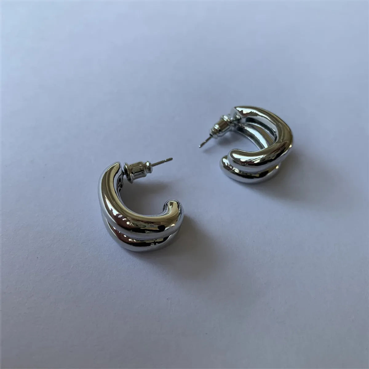 1 Pair Casual Simple Style Solid Color Plating Copper Gold Plated Silver Plated Ear Studs