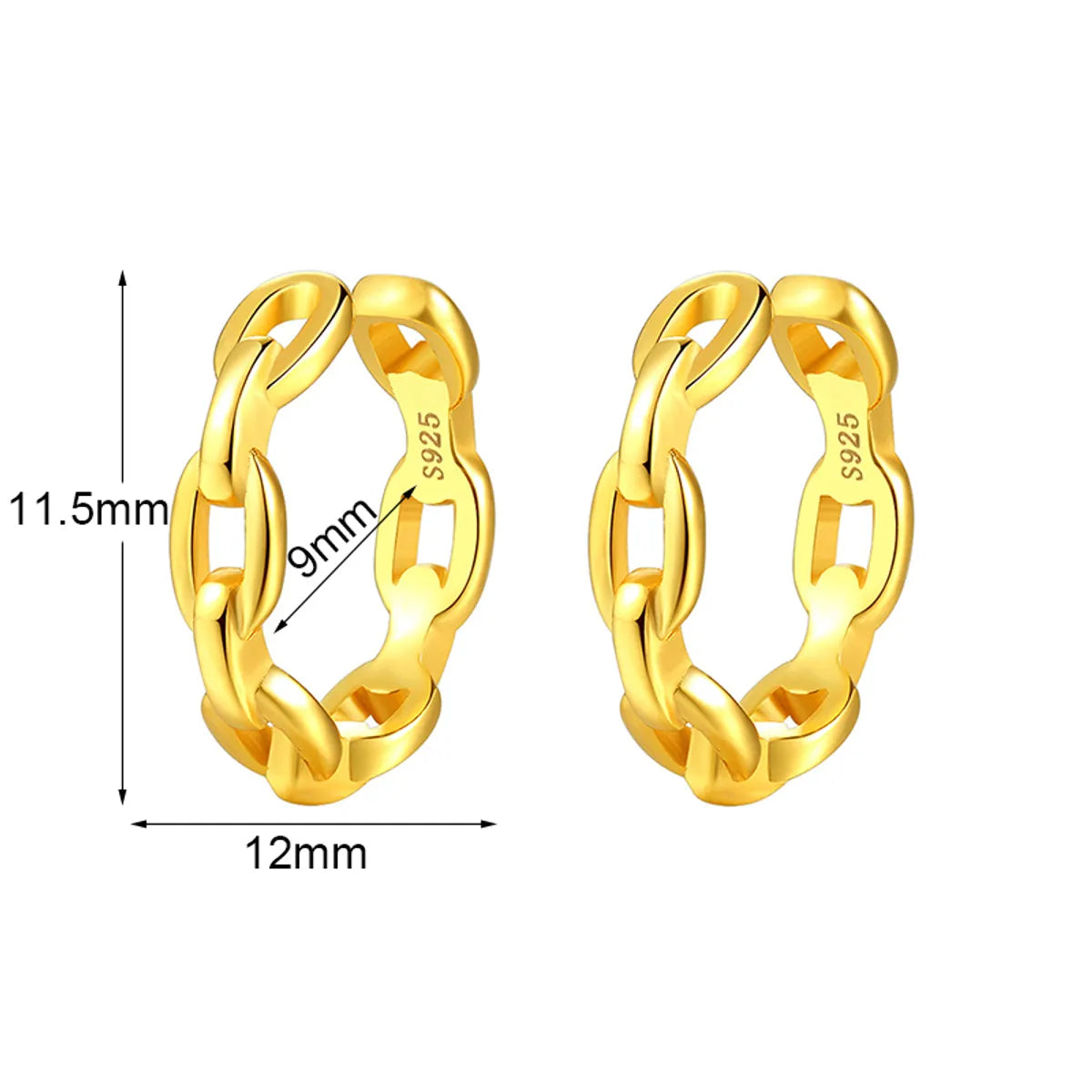 1 Pair Casual Simple Style Solid Color Plating Hollow Out Copper 18k Gold Plated Earrings