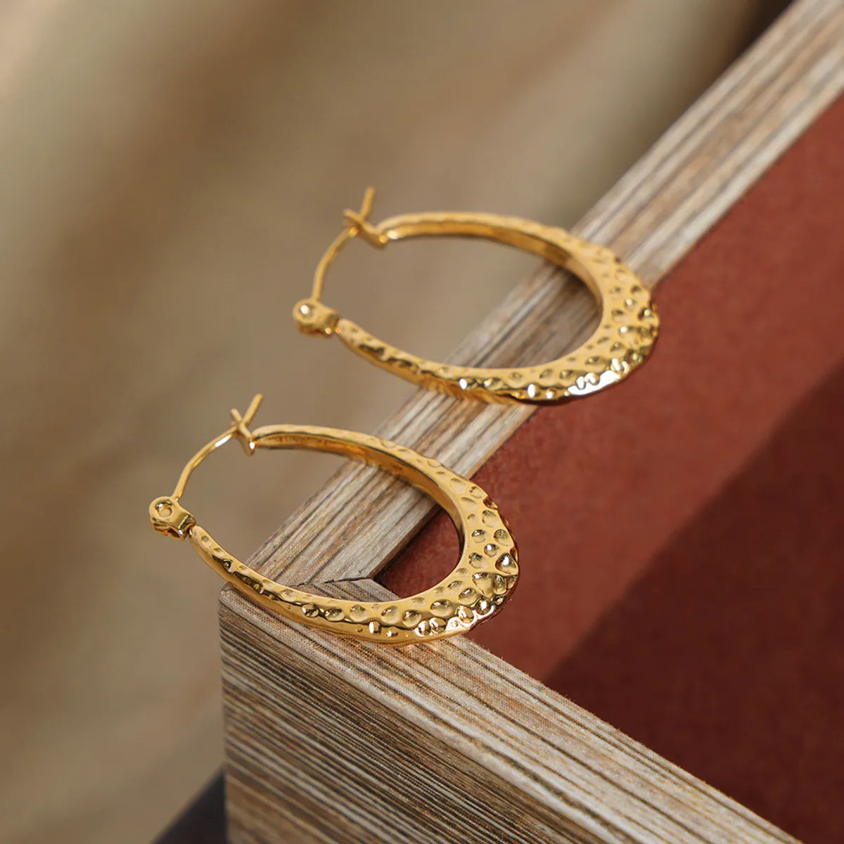 1 Pair Casual Simple Style Solid Color Plating Titanium Steel 18k Gold Plated Hoop Earrings