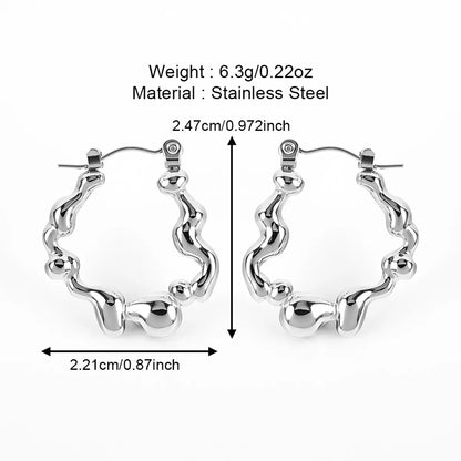 1 Pair Casual Simple Style Solid Color Polishing 304 Stainless Steel Earrings