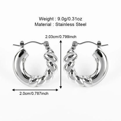 1 Pair Casual Simple Style Solid Color Polishing 304 Stainless Steel Earrings