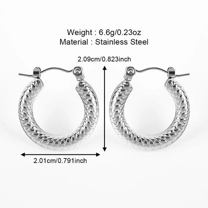 1 Pair Casual Simple Style Solid Color Polishing 304 Stainless Steel Earrings