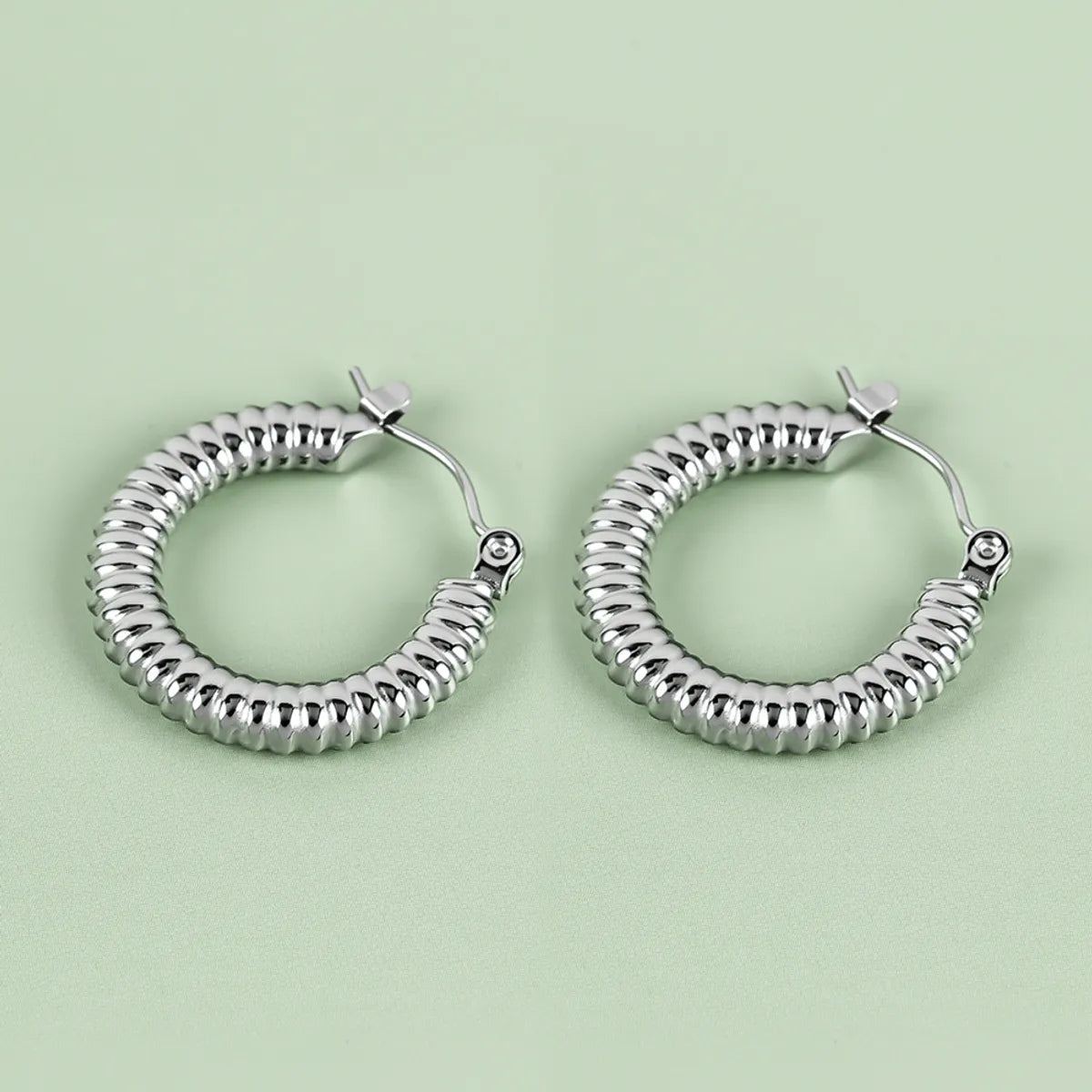 1 Pair Casual Simple Style Solid Color Polishing 304 Stainless Steel Earrings