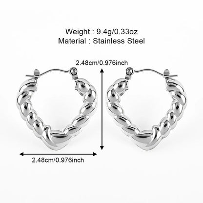 1 Pair Casual Simple Style Solid Color Polishing 304 Stainless Steel Earrings