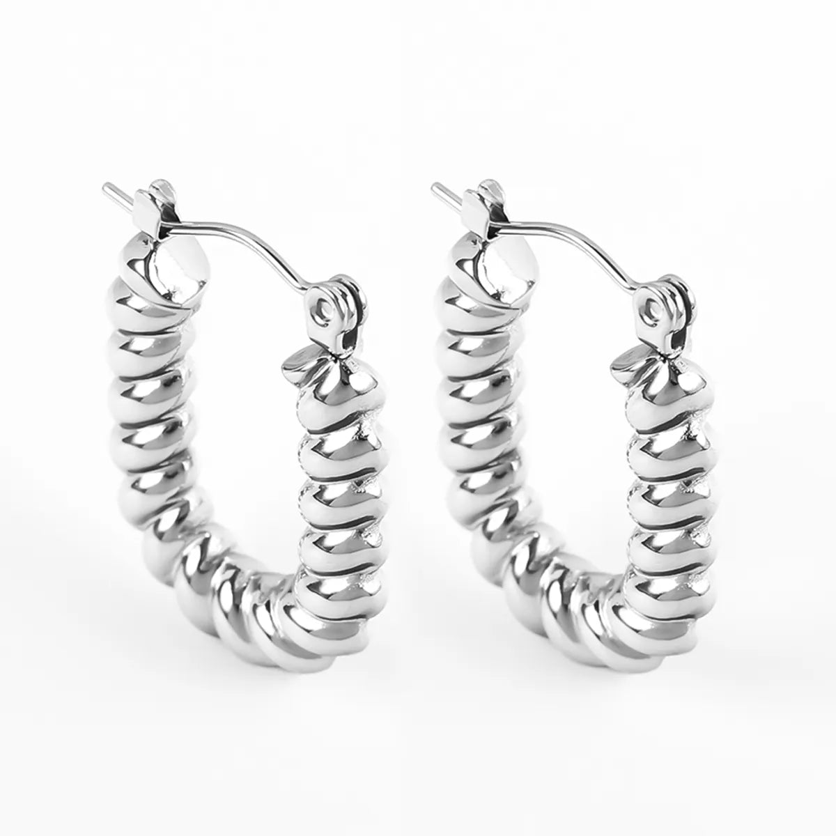 1 Pair Casual Simple Style Solid Color Polishing 304 Stainless Steel Earrings