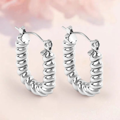 1 Pair Casual Simple Style Solid Color Polishing 304 Stainless Steel Earrings