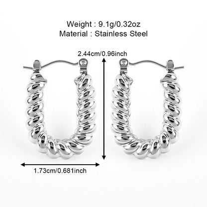 1 Pair Casual Simple Style Solid Color Polishing 304 Stainless Steel Earrings