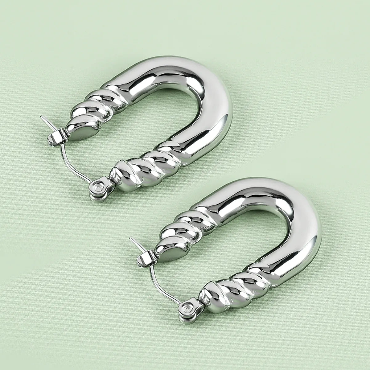 1 Pair Casual Simple Style Solid Color Polishing 304 Stainless Steel Earrings