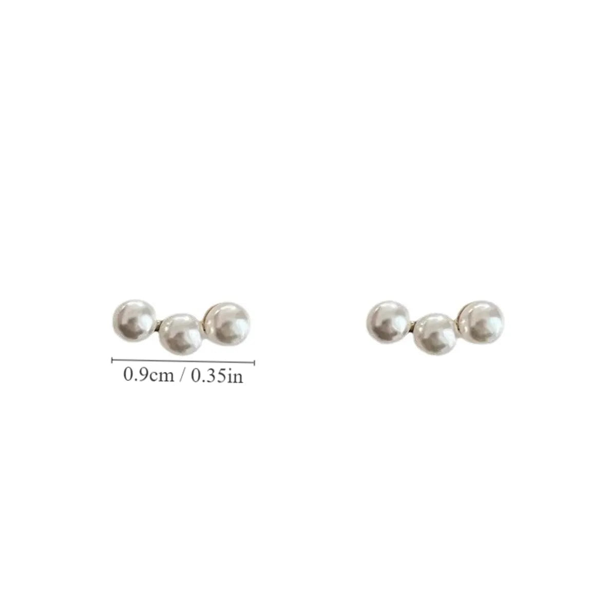 1 Pair Casual Simple Style Solid Color Round Inlay Alloy Pearl Ear Studs