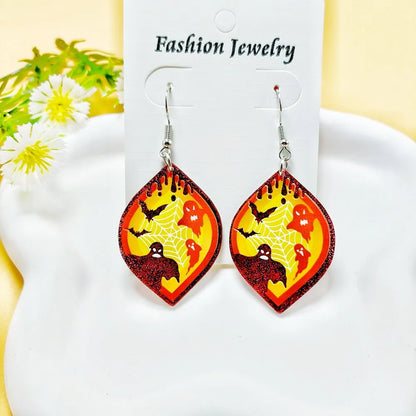 1 Pair Casual Simple Style Spider Web Bat Arylic Drop Earrings