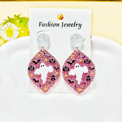 1 Pair Casual Simple Style Spider Web Bat Arylic Drop Earrings