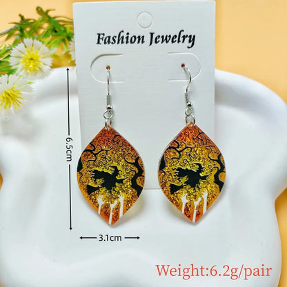 1 Pair Casual Simple Style Spider Web Bat Arylic Drop Earrings