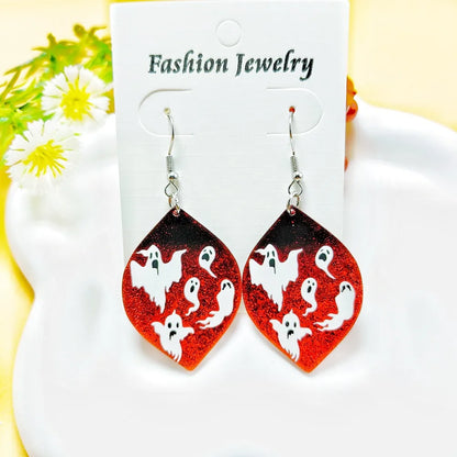 1 Pair Casual Simple Style Spider Web Bat Arylic Drop Earrings