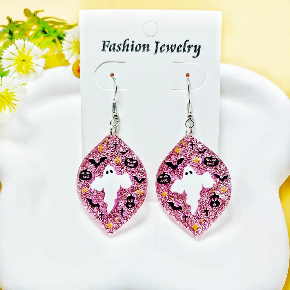 1 Pair Casual Simple Style Spider Web Bat Arylic Drop Earrings