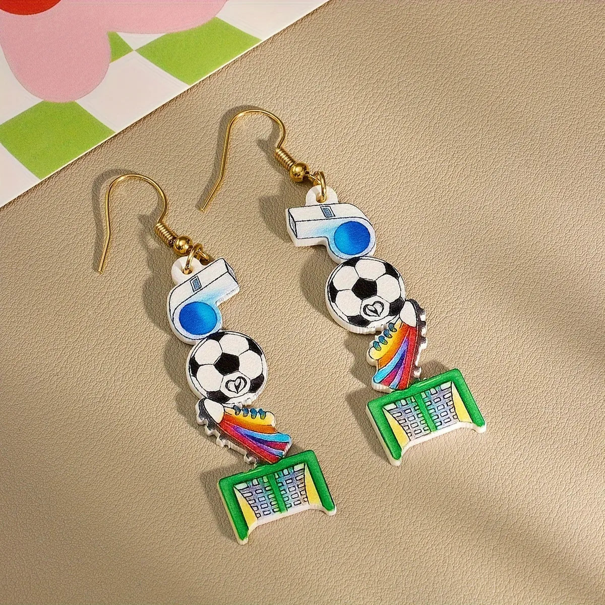 1 Pair Casual Simple Style Sports Billiards Rugby Football Arylic Drop Earrings