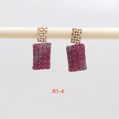 1 Pair Casual Simple Style Square Inlay Alloy Rhinestones Drop Earrings