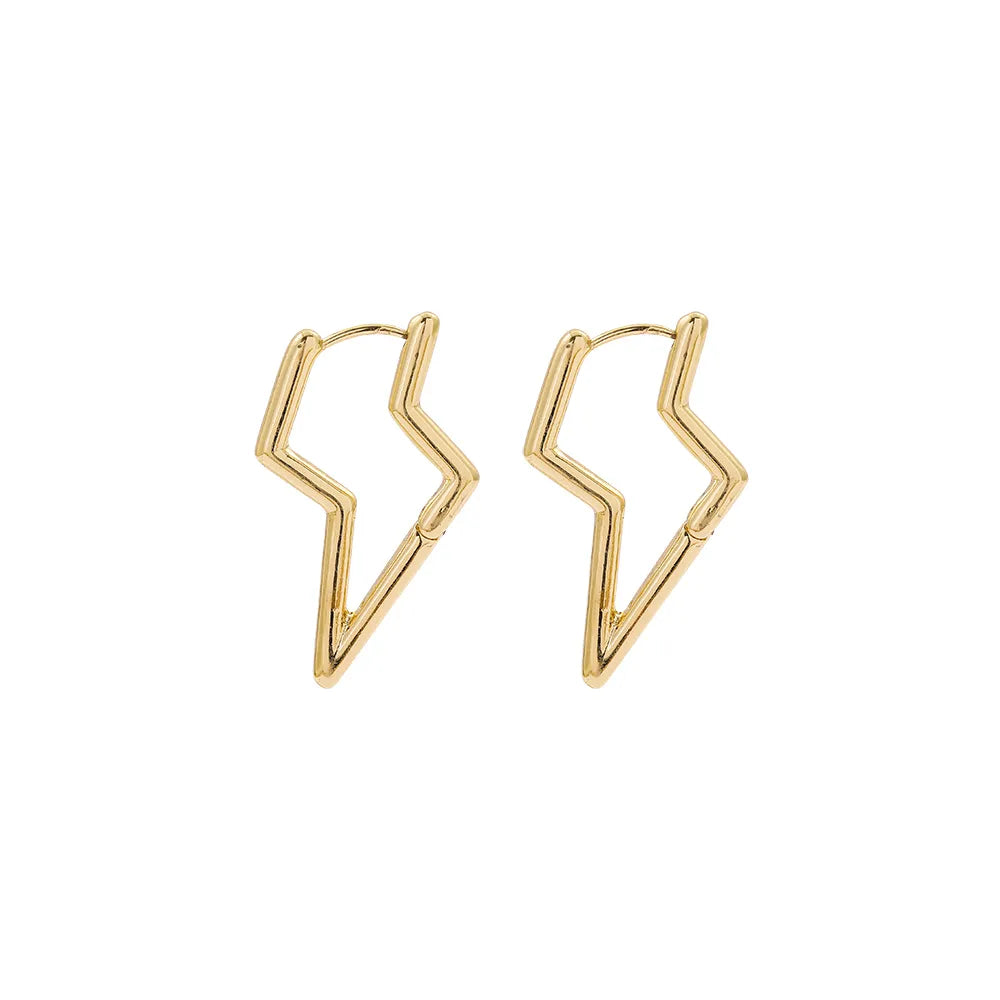 1 Pair Casual Simple Style Square Lightning Plating Alloy Earrings