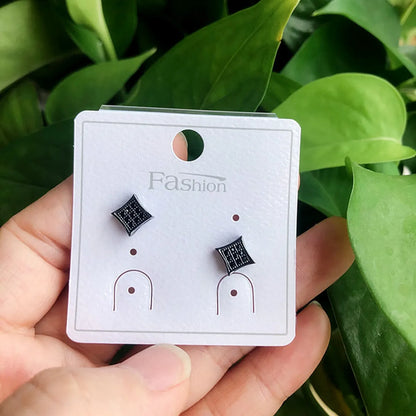 1 Pair Casual Simple Style Square Plating Inlay Copper Zircon 18k Gold Plated White Gold Plated Ear Studs