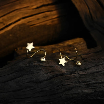 1 Pair Casual Simple Style Star Copper Ear Studs