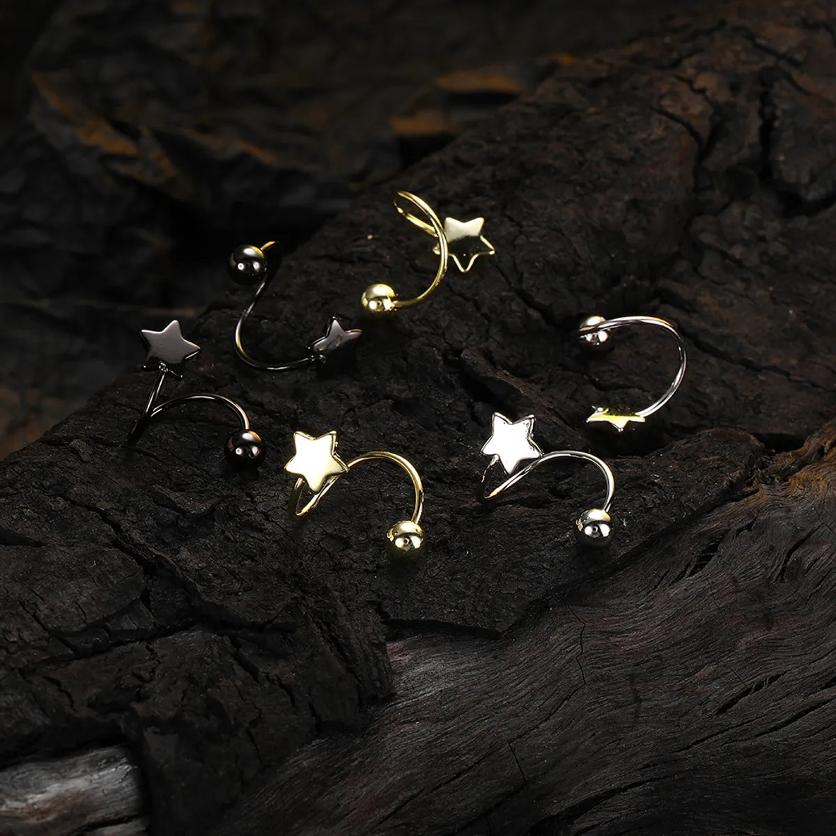 1 Pair Casual Simple Style Star Copper Ear Studs