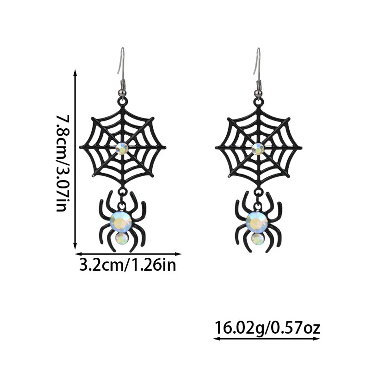 1 Pair Casual Simple Style Streetwear Pumpkin Heart Shape Spider Plating Alloy Drop Earrings