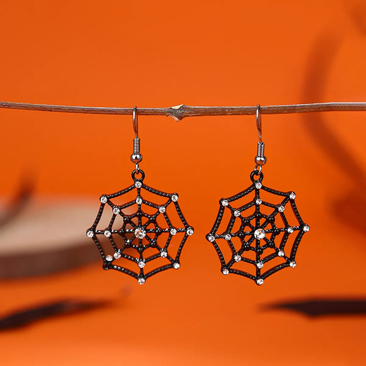 1 Pair Casual Simple Style Streetwear Pumpkin Heart Shape Spider Plating Alloy Drop Earrings