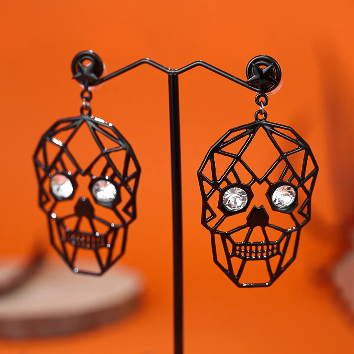 1 Pair Casual Simple Style Streetwear Pumpkin Heart Shape Spider Plating Alloy Drop Earrings