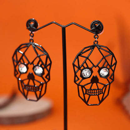 1 Pair Casual Simple Style Streetwear Pumpkin Heart Shape Spider Plating Alloy Drop Earrings