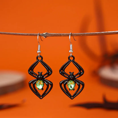 1 Pair Casual Simple Style Streetwear Pumpkin Heart Shape Spider Plating Alloy Drop Earrings