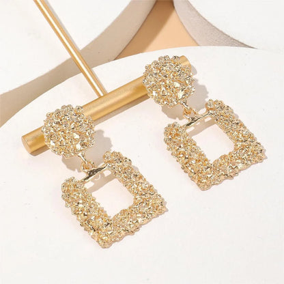 1 Pair Casual Simple Style Streetwear Square Inlay Zinc Alloy Rhinestones Drop Earrings