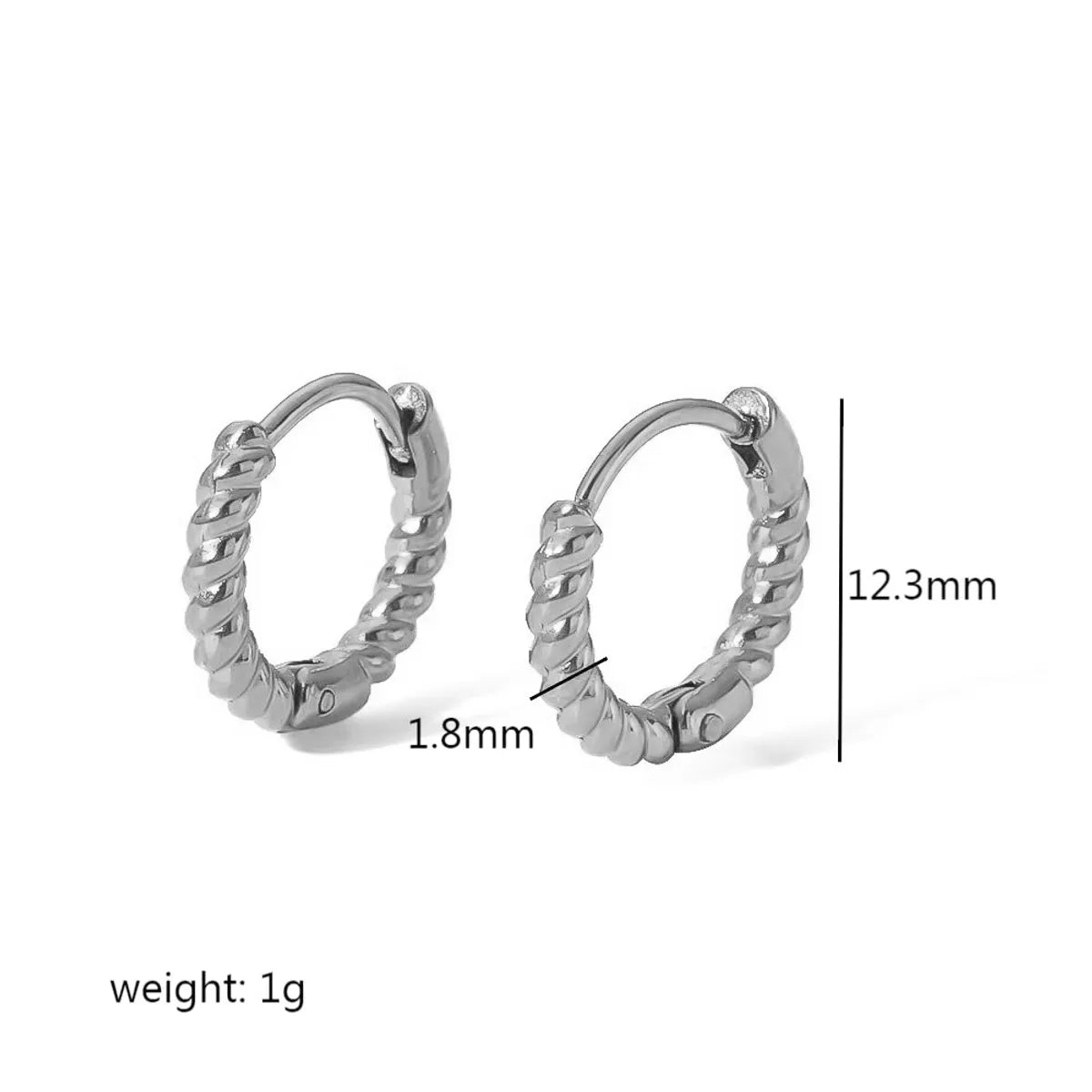 1 Pair Casual Simple Style Streetwear Twist Plating Inlay 304 Stainless Steel Zircon Earrings